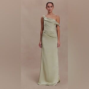 Meshki Dalia One-Shoulder Dress in Soft Cream